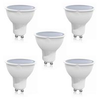 Pack 5 Ampolletas LED GU-10 6W Ángulo 38° Luz Cálida