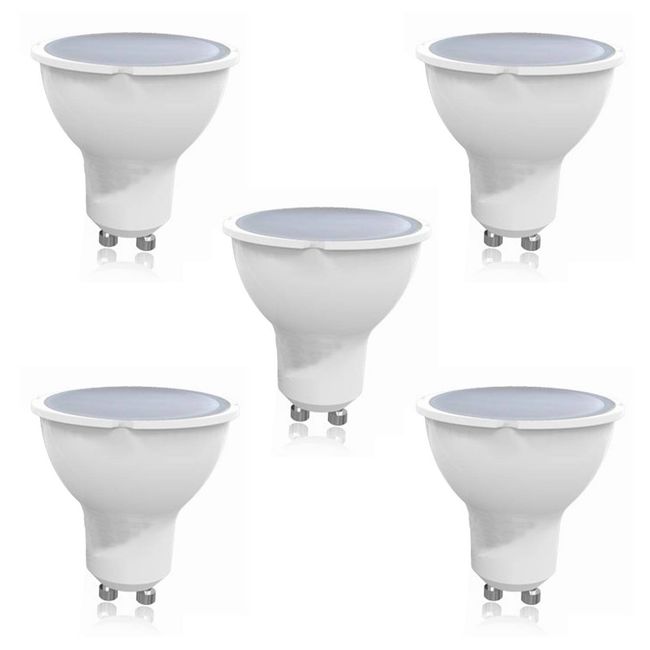 WANT - Pack 5 Ampolletas LED GU-10 6W Ángulo 38° Luz Cálida