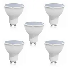 WANT - Pack 5 Ampolletas LED GU-10 6W Ángulo 38° Luz Fría