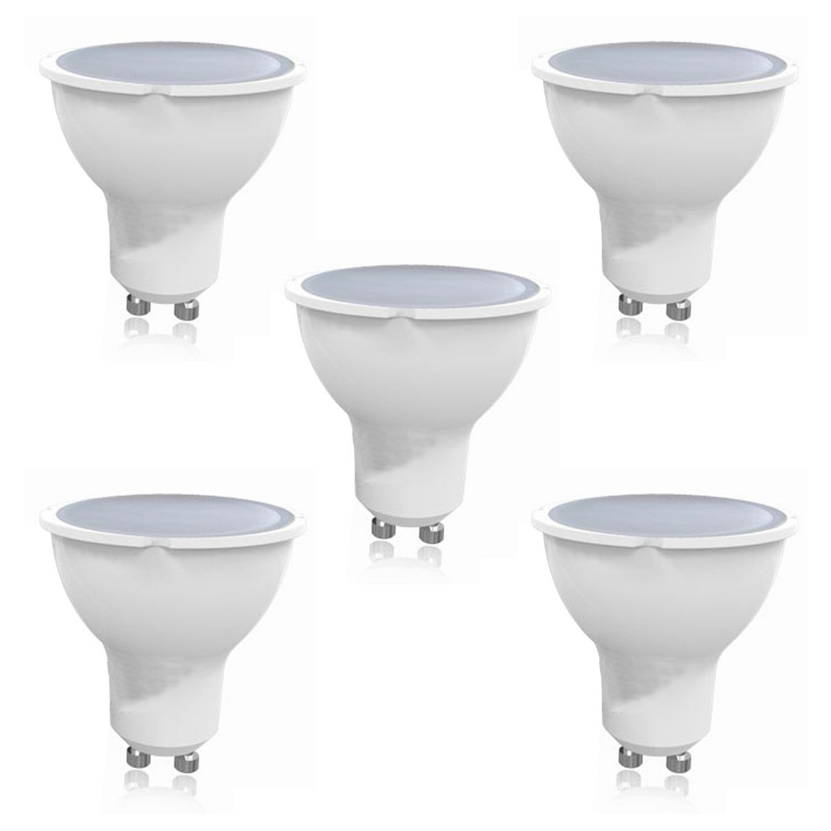 WANT - Pack 5 Ampolletas LED GU-10 5W Ángulo 38° Luz Cálida