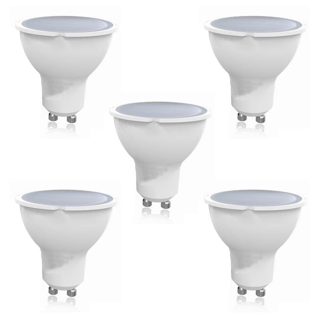 WANT - Pack 5 Ampolletas LED GU-10 5W Ángulo 38° Luz Cálida