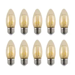 WANT - Pack De 10 Ampolletas Led Vela Filamento 2w Cálido