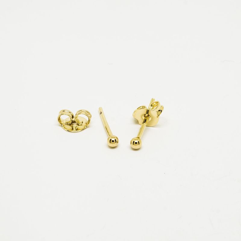 GENERICO - Aros Mujer Bolita 2mm Bañado en Oro Philippa Joyas