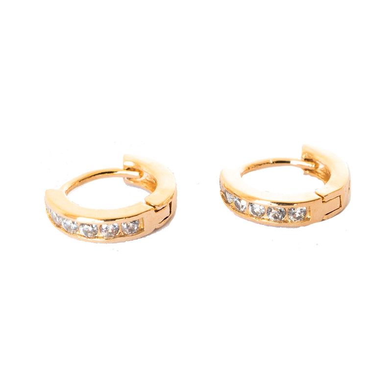 GENERICO - Aros Mujer Argollas Anne 6,5 mm Bañado en Oro Philippa Joyas
