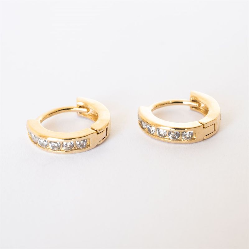 GENERICO - Aros Mujer Argollas Anne 10 mm Bañado en Oro Philippa Joyas