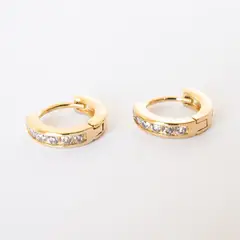 GENERICO - Aros Mujer Argollas Anne 10 mm Bañado en Oro Philippa Joyas
