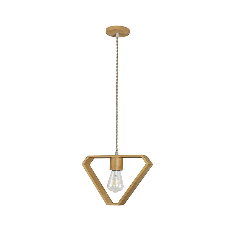 HB LEDS - Lámpara Colgante de Madera Decorativa Triangular E-27
