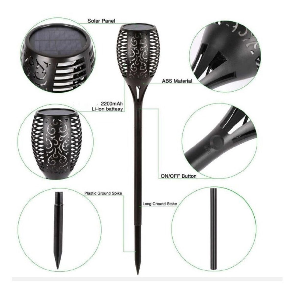 GENERICO - Mini Lampara Luces Solares Antorchas Led Estaca