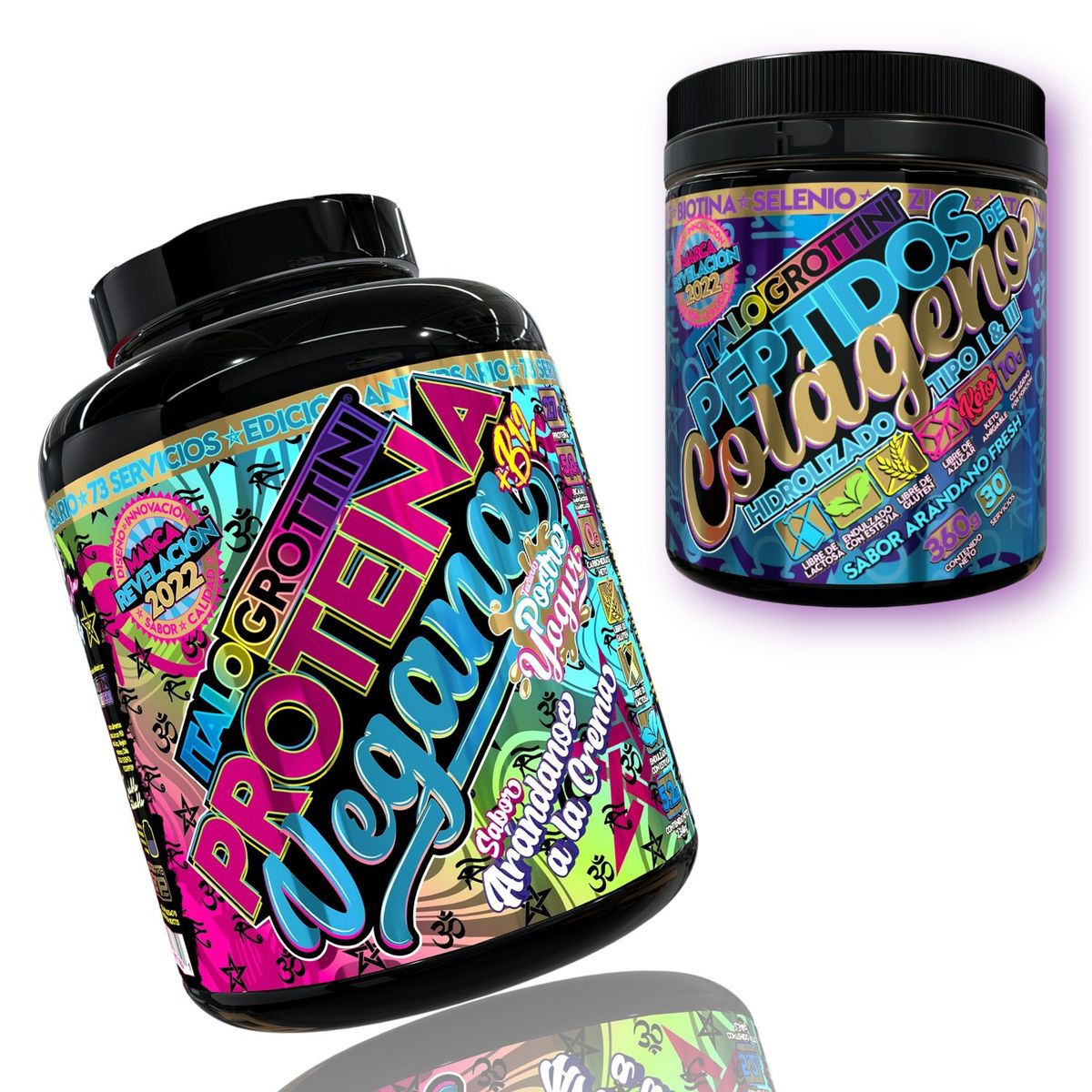 ITALO GROTTINI - PROTEINA VEGANA ARANDANOS 70 SV 5LB Y PEPTIDOS Y COLAGENOS - ITALO