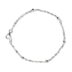 ANDREA COGGIOLA JOYAS - Pulsera Cadena Torcida Bolitas Plata Fina