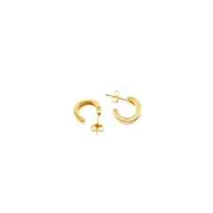 MARRO - Aros media argolla enchapado en oro 18K