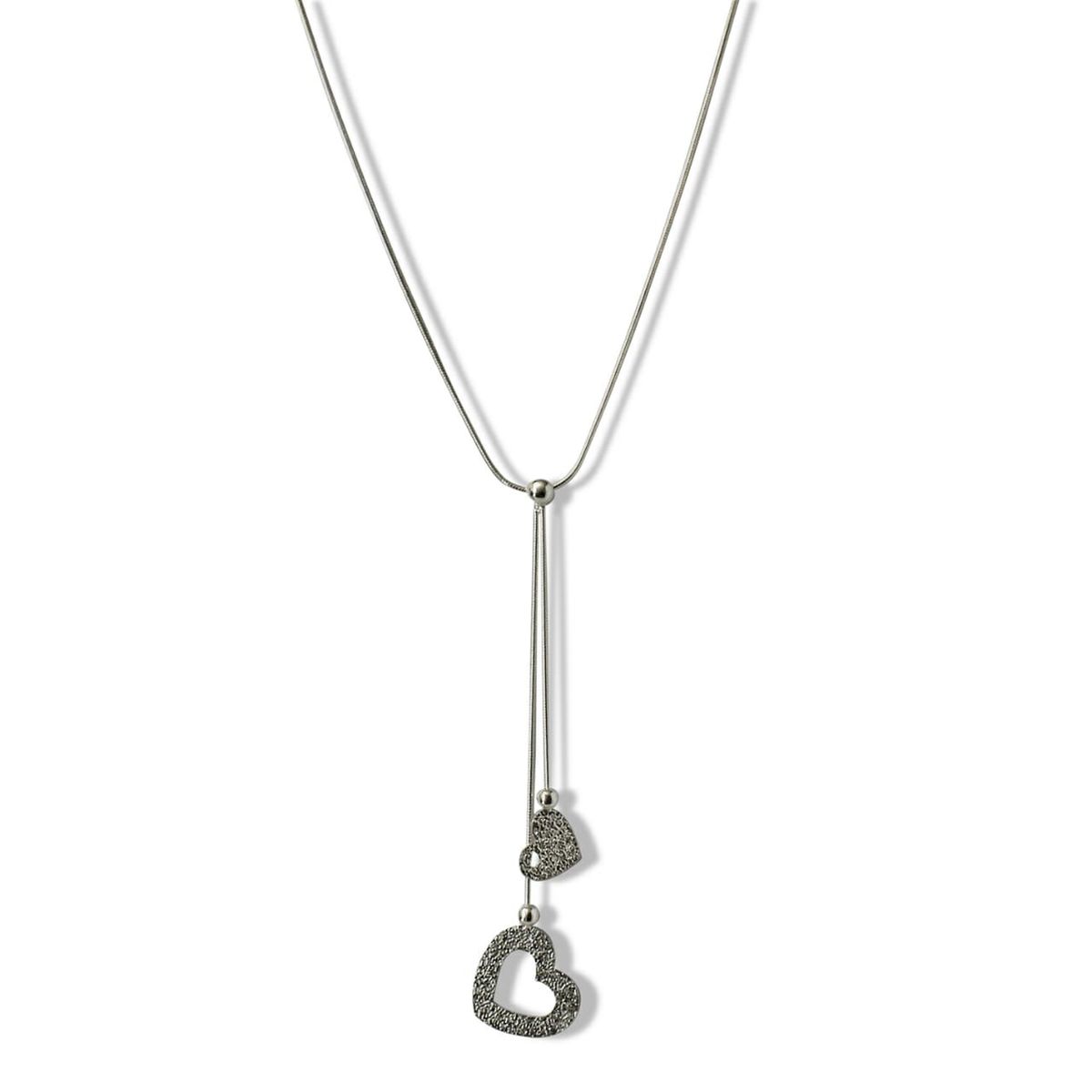 COGGIOLA - Collar 2 Corazones Colgantes Plata Fina 925