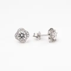AMELIE FERRAND - Aros ALPHA CENTAURE Plata 925 con Moissanita de 0,5 Quilates