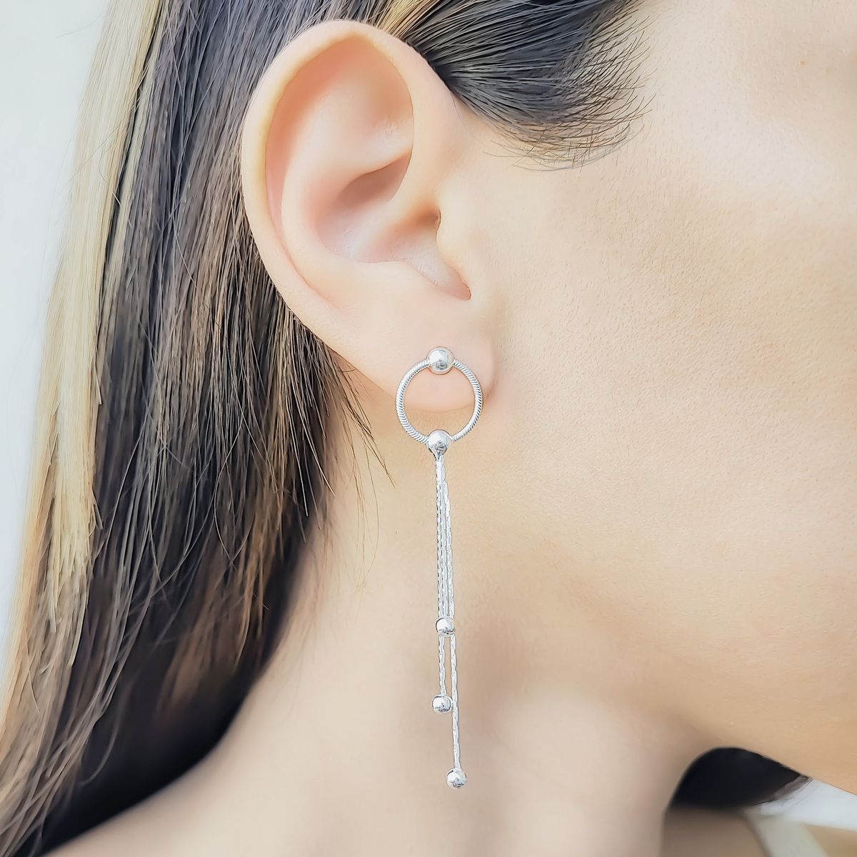 COGGIOLA - Aros Cadenas Colgantes Bolitas Plata Fina 925