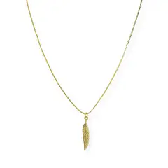 ANDREA COGGIOLA JOYAS - Collar Pluma Enchapado Oro 18K