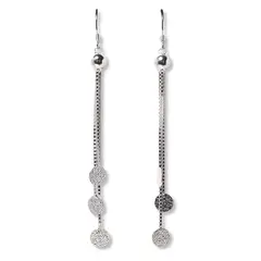 COGGIOLA - Aros Colgantes Cadena Veneciana Discos Satinados Plata Fina 925