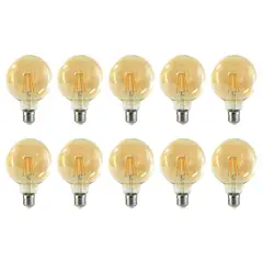 MEGABRIGHT - Pack 10 Ampolleta Globo LED E-27 Filamento 6W G95 SEC