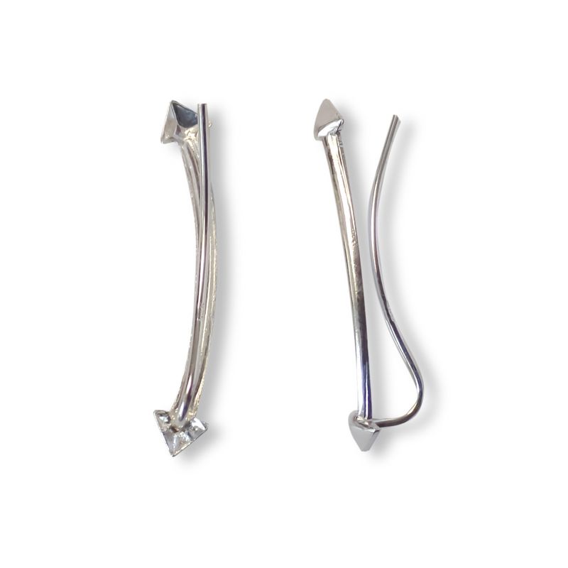 ANDREA COGGIOLA JOYAS - Aros Trepadores 2 Puntas Flecha Plata Fina 925