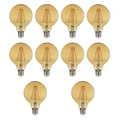 HB LEDS - Pack 10 Ampolleta LED E-27 Filamento 4W G80