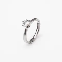 AMELIE FERRAND - Anillo solitario SIRIUS Plata 925 con Moissanita de 0,5 Quilates