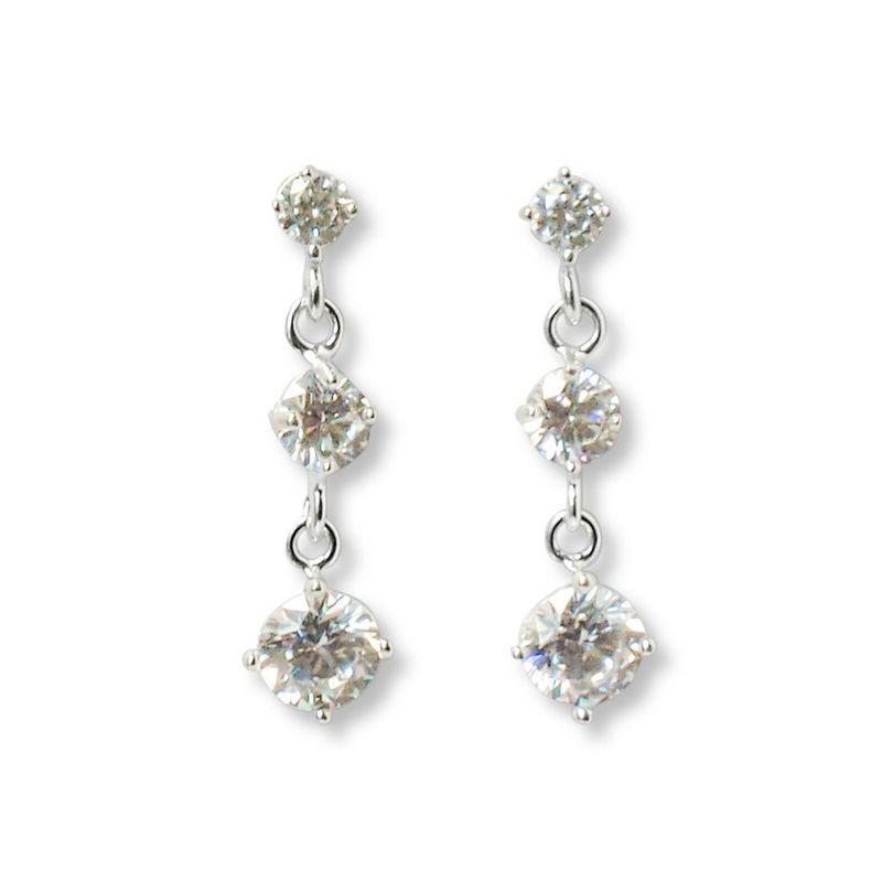 ANDREA COGGIOLA JOYAS - Aros 3 Circones Colgantes Plata Fina 925