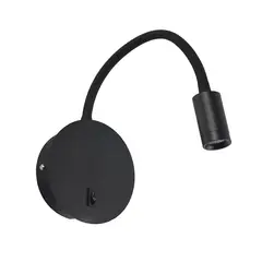 HB LEDS - Apliqué Lámpara LED Flexible Cabecera Lectura Negro 3W
