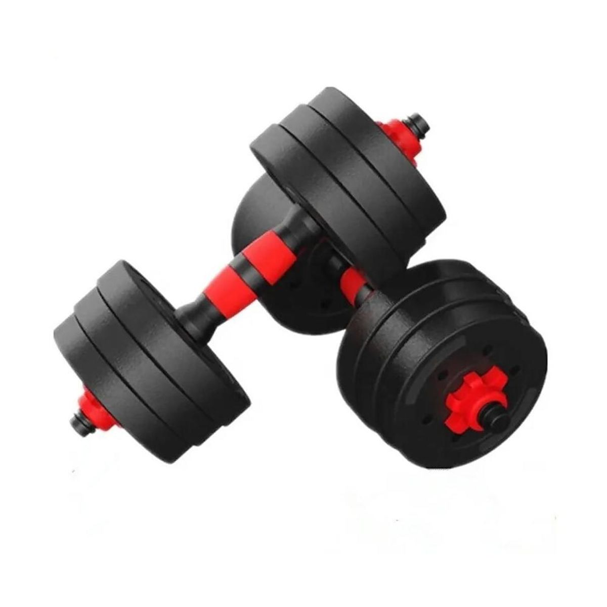 DETODOYMAS - Set De Mancuernas 10kg Barra Armable Ajustable Profesional - Negro