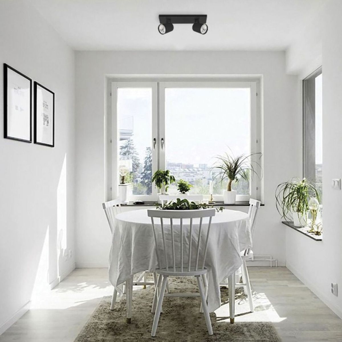 WANT - Foco Spotlight Sobrepuesto Cielo O Muro 2xGU-10 Negro W