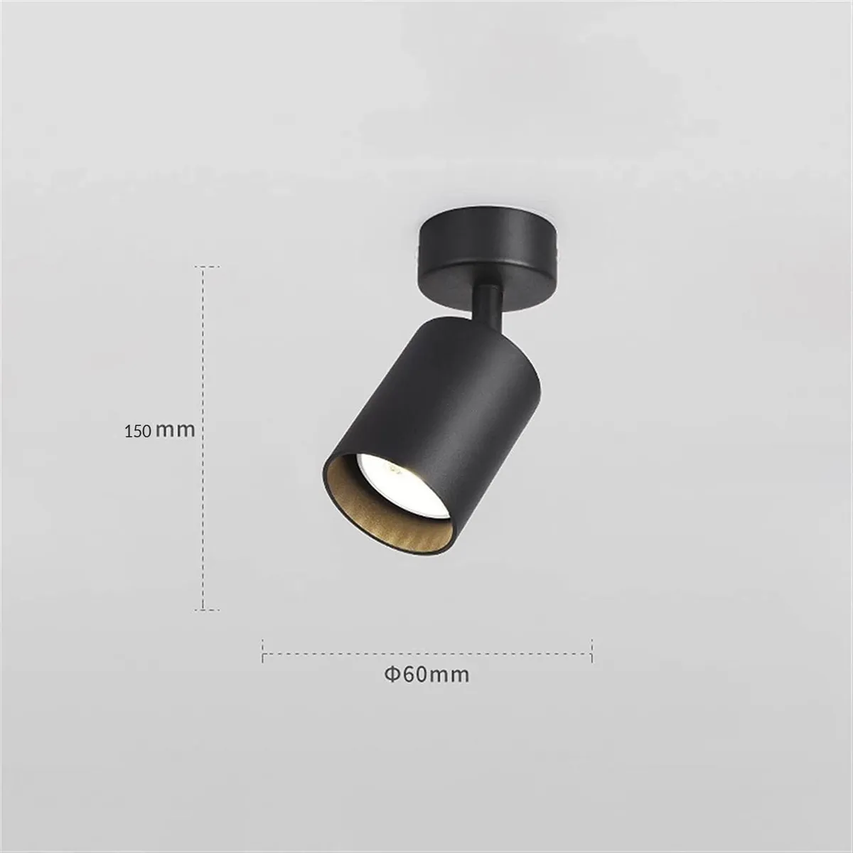 WANT - Foco Spotlight Sobrepuesto Cielo O Muro 1xGU-10 Negro W