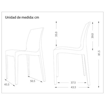 Imagen 2 del producto Silla Plástica Roja Resistente Con Filtro Uv