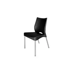 DVP - Silla Plástica Negra con Patas Metálicas y Filtro UV
