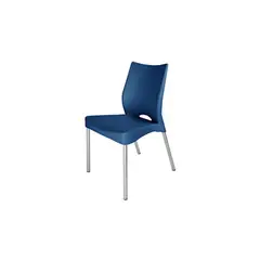DVP - Silla Plástica Azul con Patas Metálicas y Filtro UV