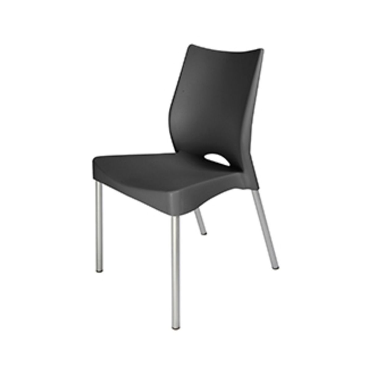 DVP - Silla Plástica Gris Con Patas Metálicas Y Filtro Uv Dvp