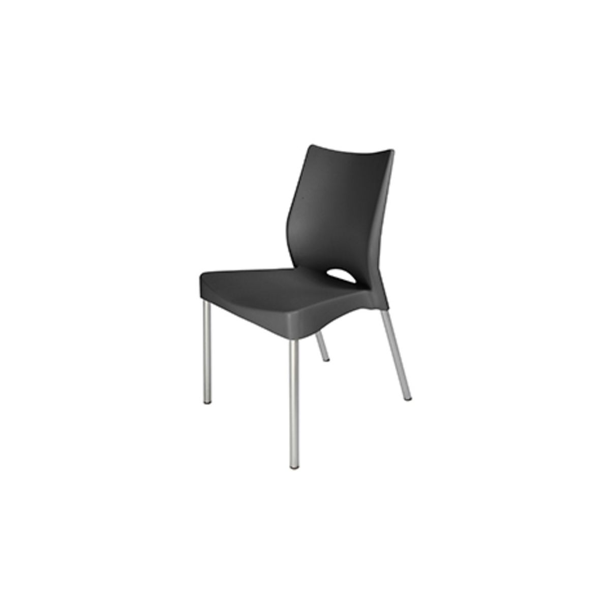 DVP - Silla Plástica Gris Con Patas Metálicas Y Filtro Uv Dvp