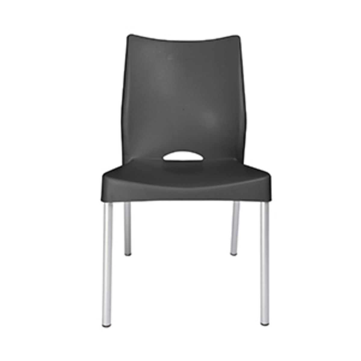 DVP - Silla Plástica Gris Con Patas Metálicas Y Filtro Uv Dvp