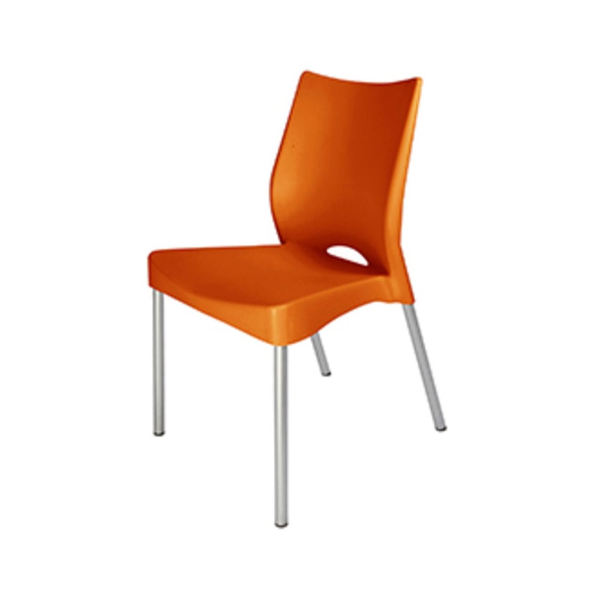 DVP - Silla Plástica Naranja Con Patas Metálicas Y Filtro Uv Dvp