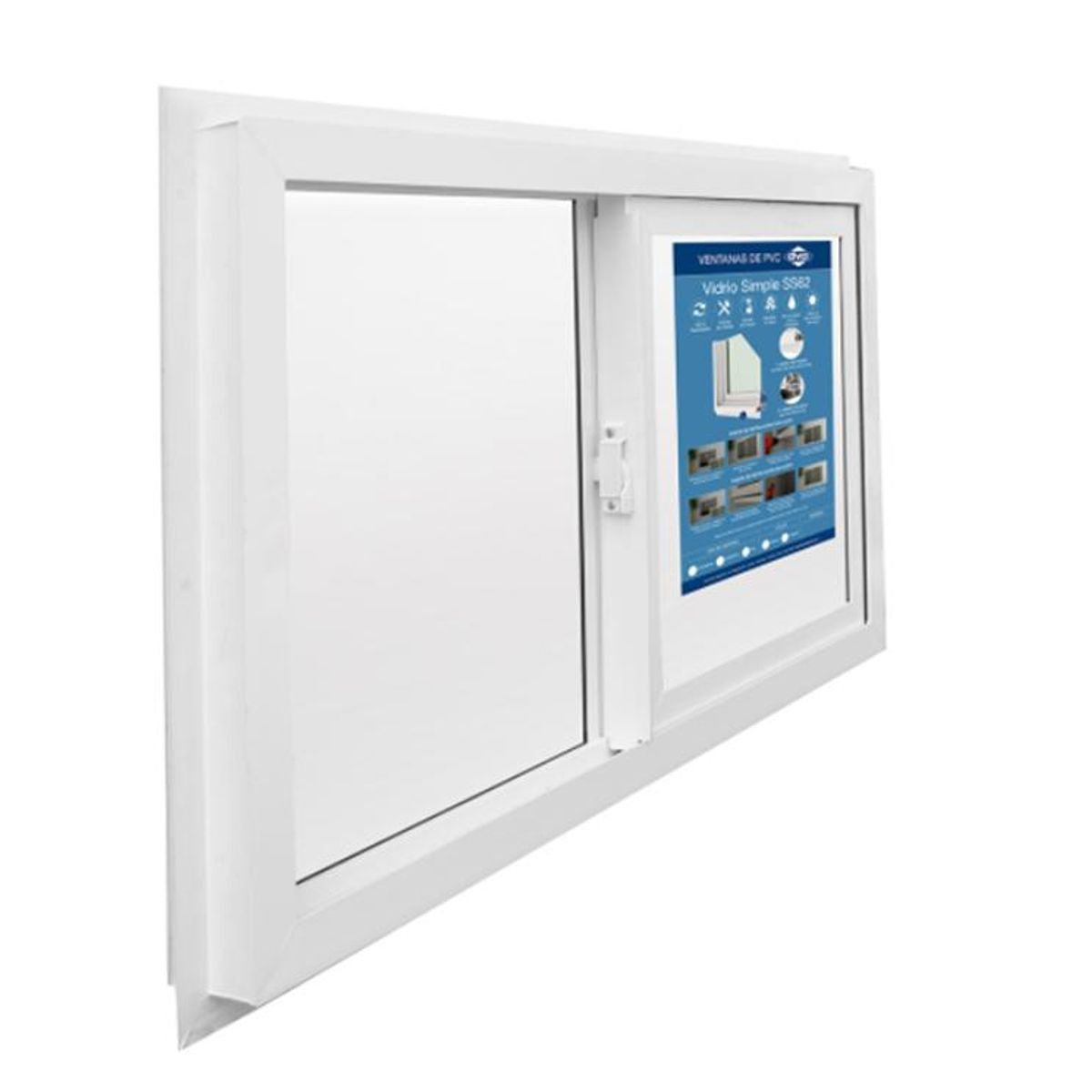 DVP - Ventana Vidrio Simple Pvc Corredera Blanca 140x120cm Dvp Color Blanco