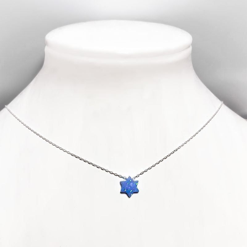 ANDREA COGGIOLA JOYAS - Collar Estrella Ópalo Reconstituido Plata Fina 925