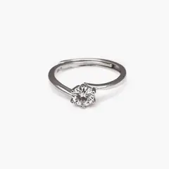 AMELIE FERRAND - Anillo solitario BÉTELGEUSE Plata 925 con Moissanita de 0,5 Quilates