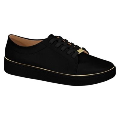 Zapatilla Mujer Casual Eco Cuero Negro