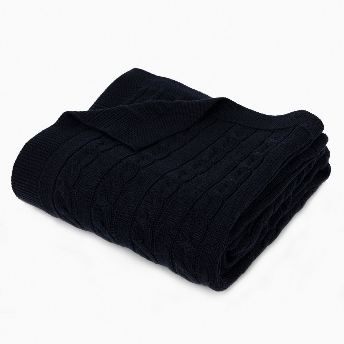 NINA HERRERA - Manta Tejida Trenza Azul 130x170cm