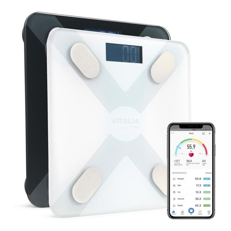 VITALIA TECHNOLOGY - Balanza Pesa Digital Inteligente Vitalia Bluetooth Smart App - Blanco - 28-28