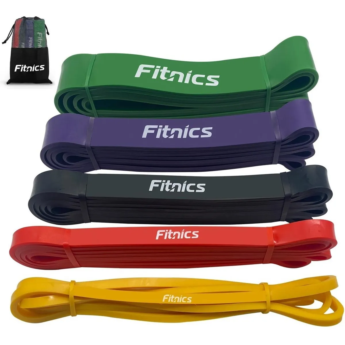 FITNICS - Power Bands Bandas Elasticas Resistencia Fitnics Set 5 Latex