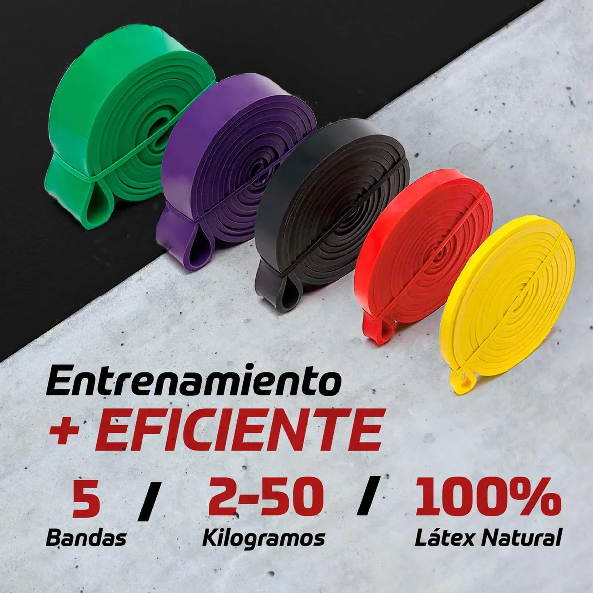 FITNICS - Power Bands Bandas Elasticas Resistencia Fitnics Set 5 Latex