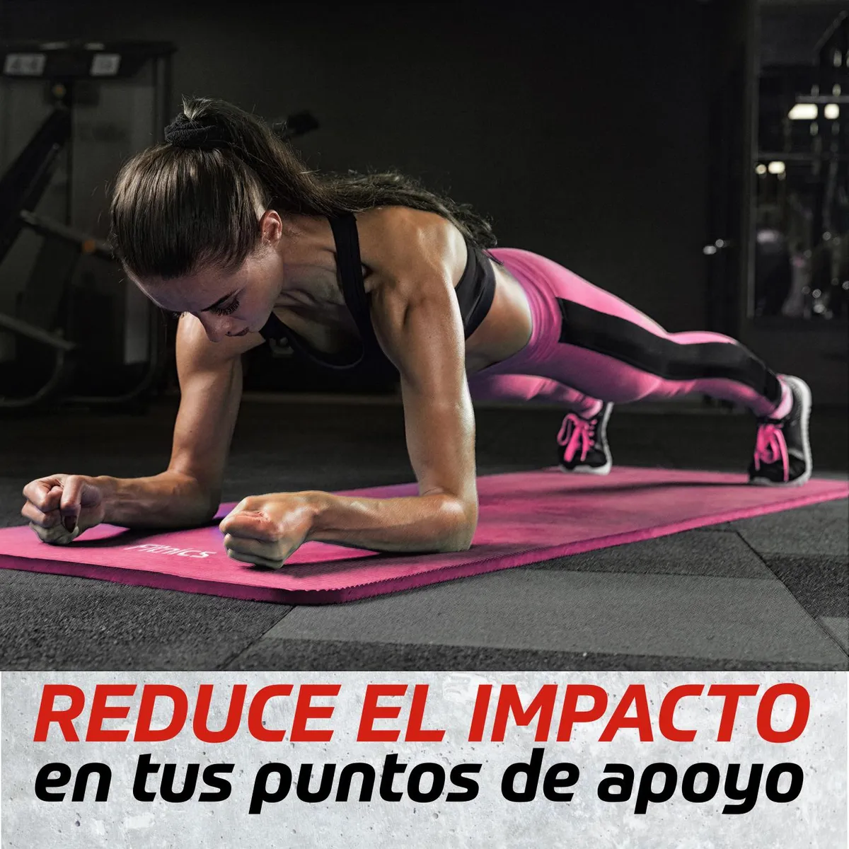 FITNICS - Mat Yoga Colchoneta Ejercicio Extra Grueso 15mm - Rosa