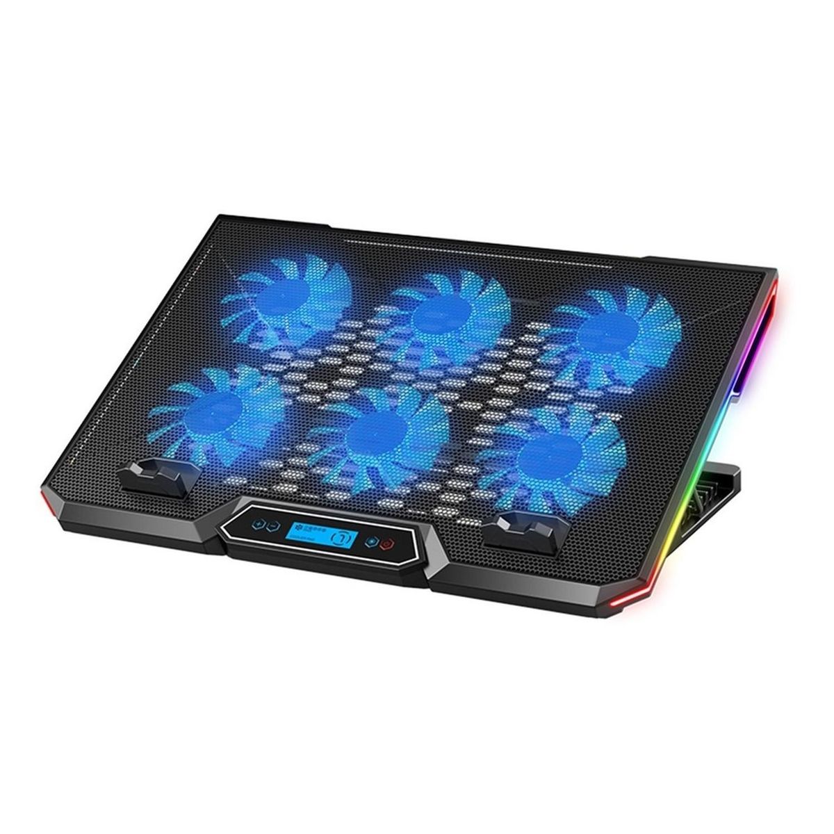 LINKON - Base Ventilador Enfriador Notebook 6 Fans Lcd Rgb Hasta 17