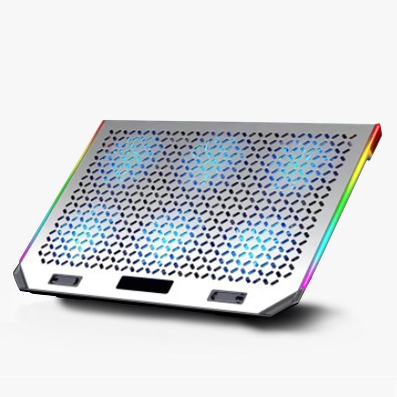 LINKON - Base Ventilador Enfriador Notebook 6 Fans Aluminio Rgb 2 Usb
