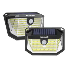 MAXWELL - Foco Solar 178 Led Exterior Pared Set X 2 Con Sensor