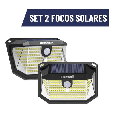 Imagen 2 del producto Foco Solar 178 Led Exterior Pared Set X 2 Con Sensor