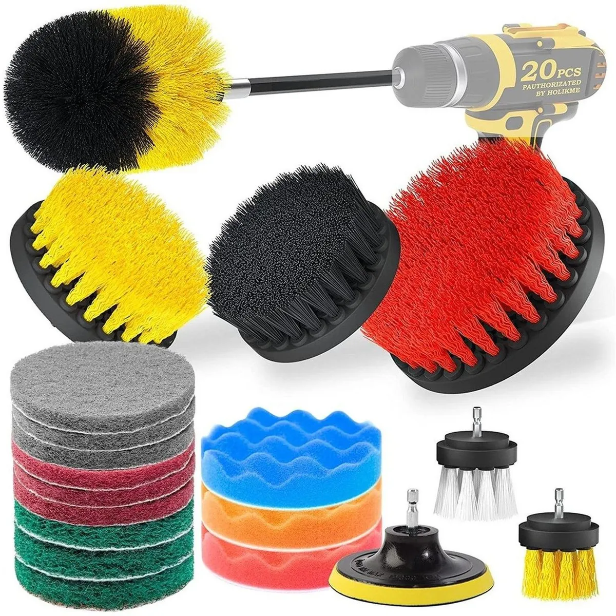 REMUVER - Limpieza De Auto Hogar Set Cepillos Para Taladro 20 Piezas